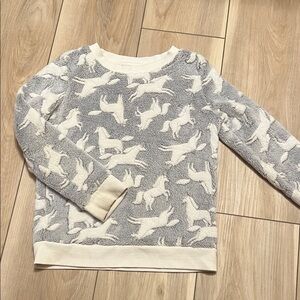 Cat & Jack Gray and Cream Kids Sweatshirt with Horse Design